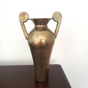 Art Deco bronze scroll handles vase